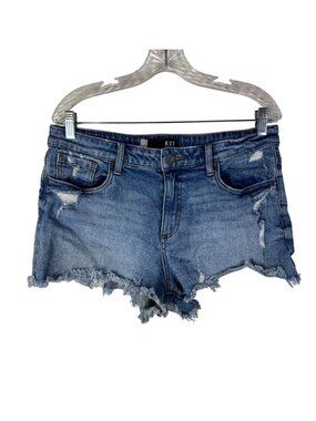 Kut From The Kloth Women Distressed Denim Jean Shorts Size 8 Medium Wash Stretch